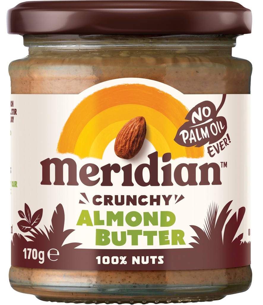 Meridian Almond Butter - SMALL Crunchy 100% X 6 X 170g