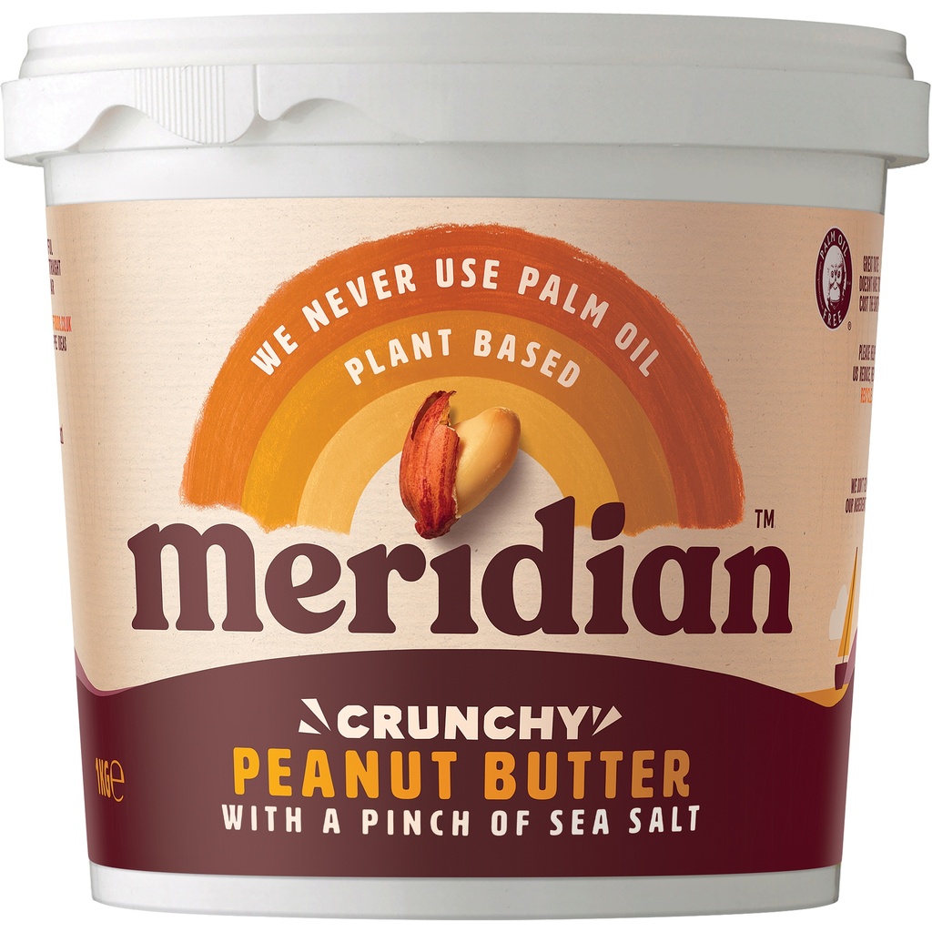 Meridian Peanut Butter - LARGE Crunchy with Salt X 6 X 1kg