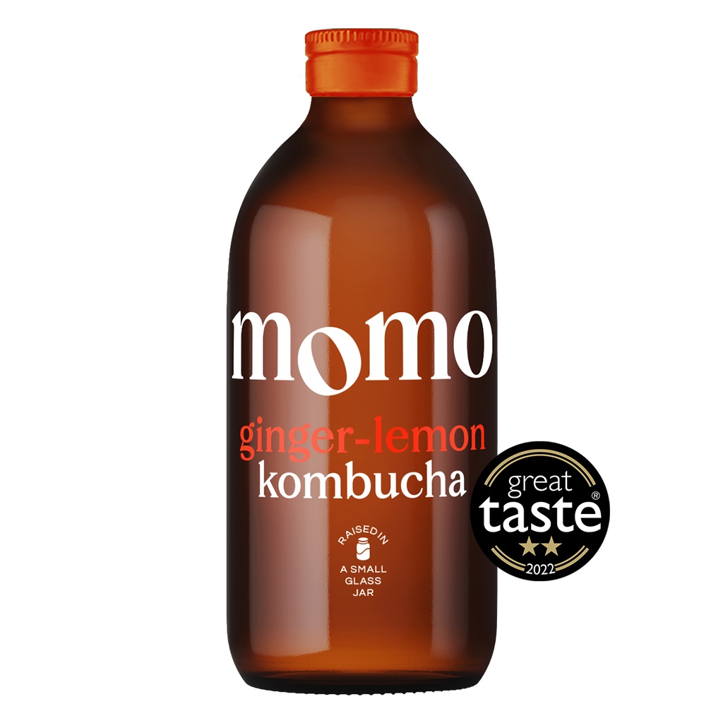 MOMO Organic Kombucha - Ginger & Lemon X 12 X 330ml