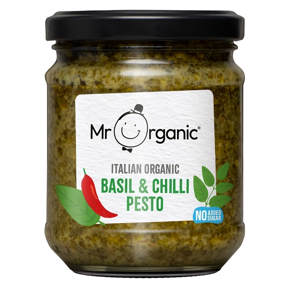 Mr Organic Pesto - Basil & Chilli X 6 X 190g