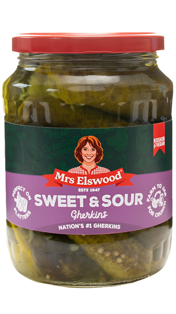 Mrs Elswood Gherkins - Sweet and Sour X 6 X 670g