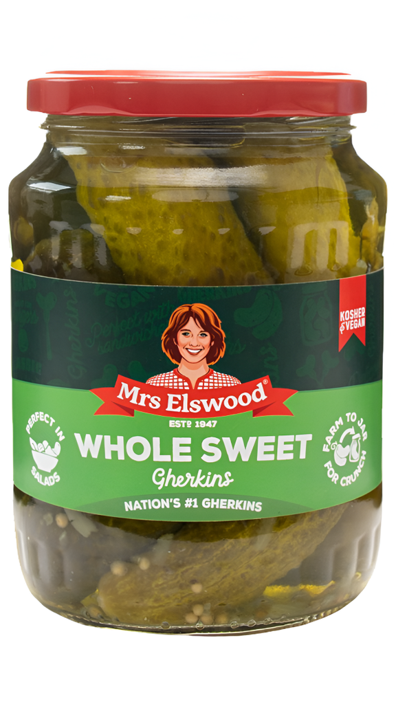 Mrs Elswood Gherkins - Whole Sweet X 6 X 670g