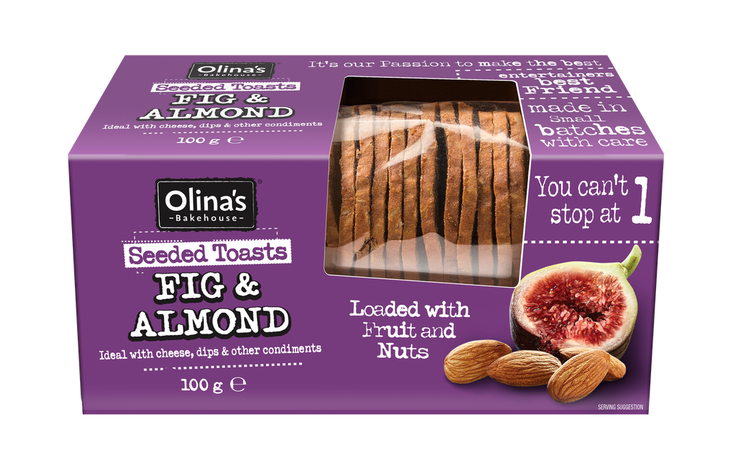 Olinas Bakehouse Seeded Toasts - Fig and Almond X 12 X 100g