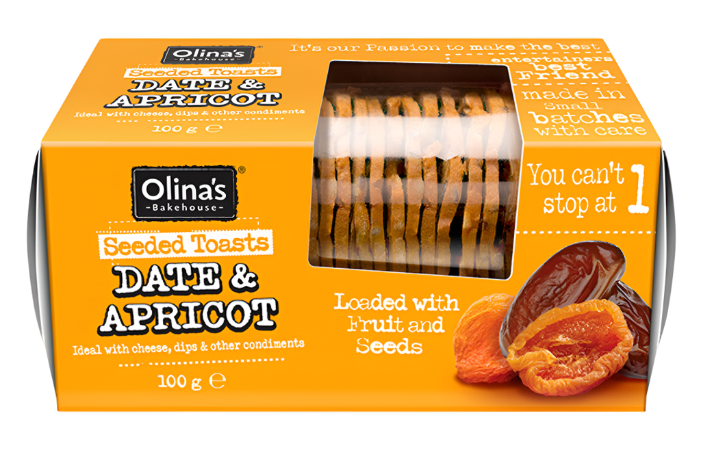 Olinas Bakehouse Seeded Toasts - Date and Apricot X 12 X 100g