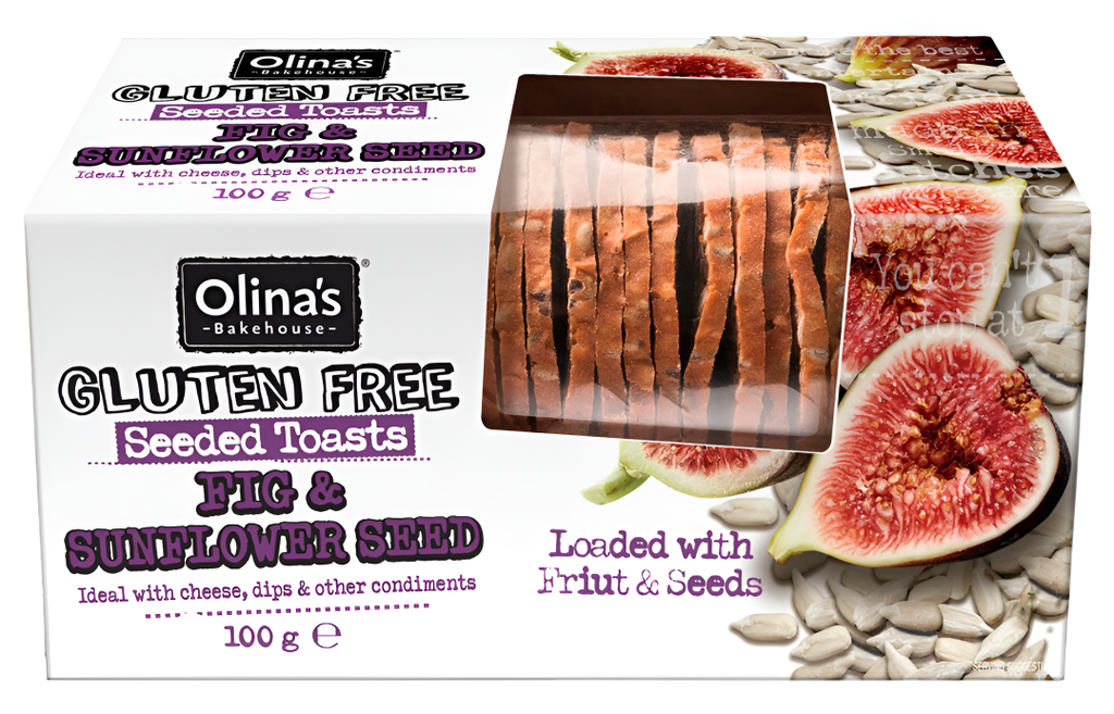 Olinas Bakehouse Seeded Toasts - GF Sunflower and Fig X 12 X 100