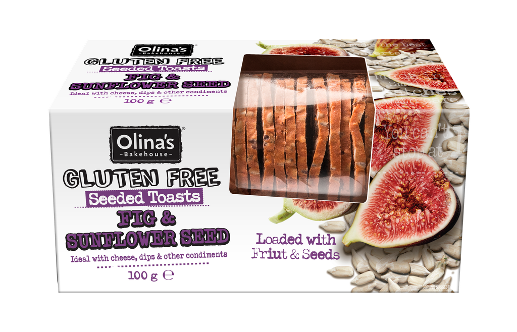 Olinas Bakehouse Seeded Toasts - GF Sunflower and Fig X 12 X 100