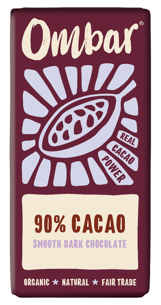 Ombar Organic Vegan Dark Chocolate - SMALL DARK 90% Smooth X 10 X 35g