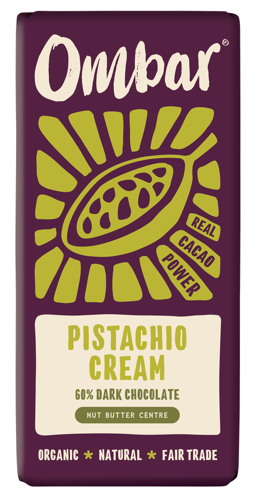 Ombar Organic Vegan Chocolate - MEDIUM Centres Pistachio X 10 X 70g