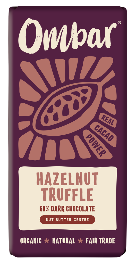 Ombar Organic Vegan Chocolate - MEDIUM Centres Hazelnut Truffle X 10 X 70g