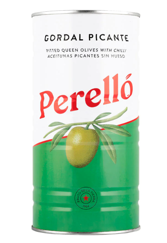 Perello Olives - LARGE Gordal Pitted Picante X 6 X 600g
