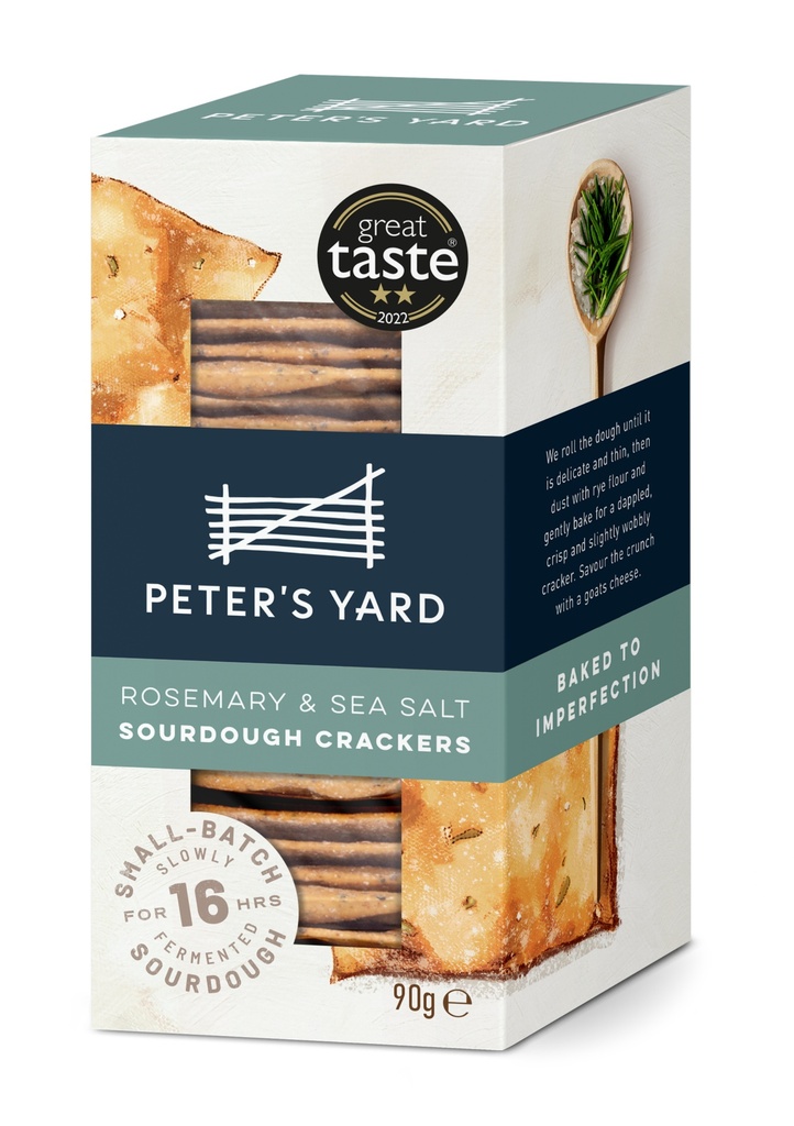 Peter's Yard Sourdough Cracker - Rosemary & Sea Salt X 8 X 90g