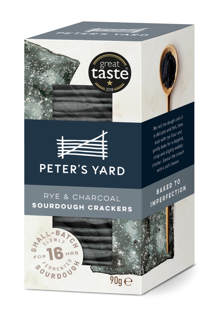 Peter's Yard Sourdough Cracker - Charcoal & Rye X 8 X 90g