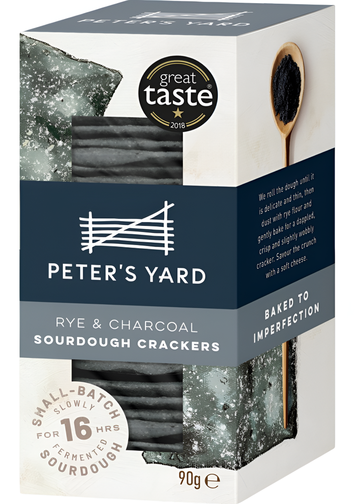 Peters Yard Sourdough Cracker - Charcoal and Rye X 8 X 90g