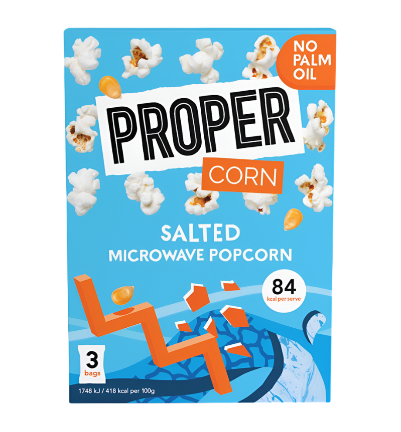 Propercorn Microwaveable Popcorn - Salted X 5 X (3x70g)