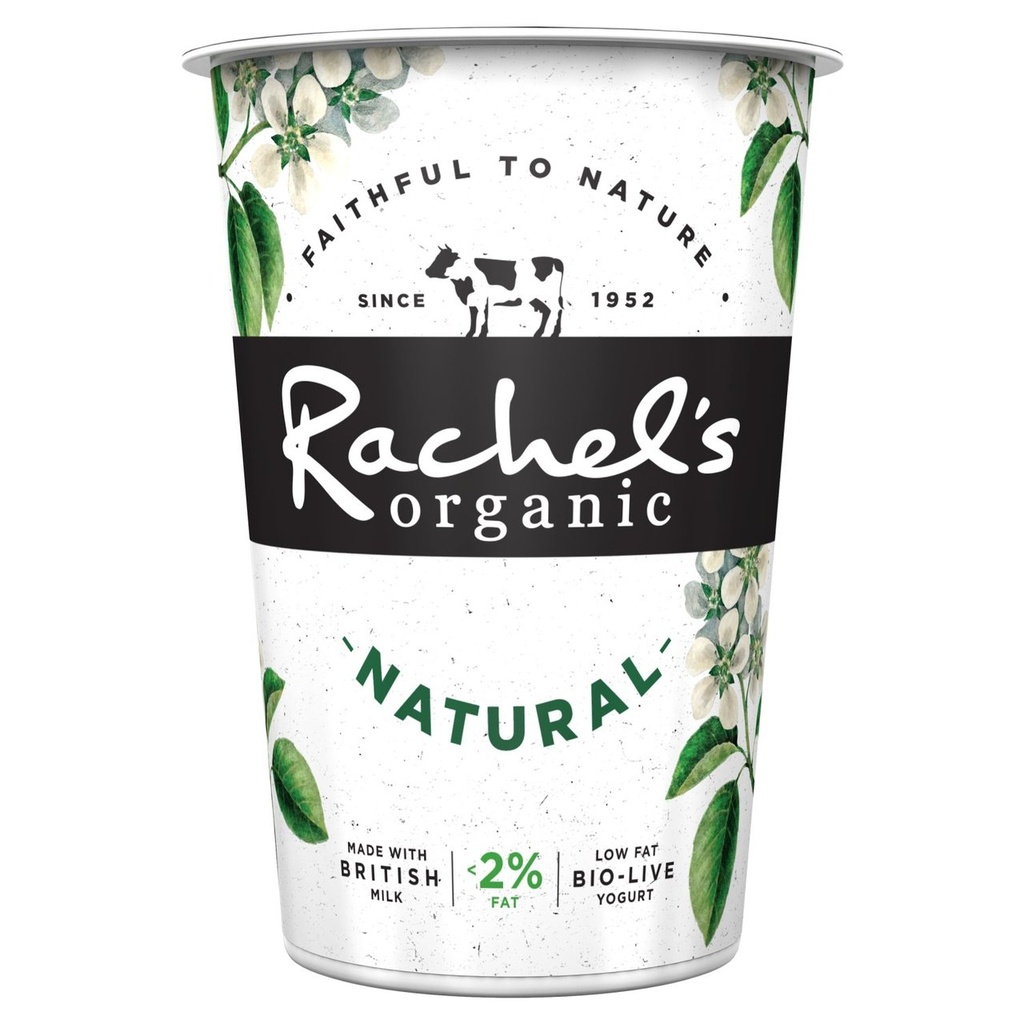 Rachels Organic Natural Yoghurt - LARGE Natural 2% Fat 450g