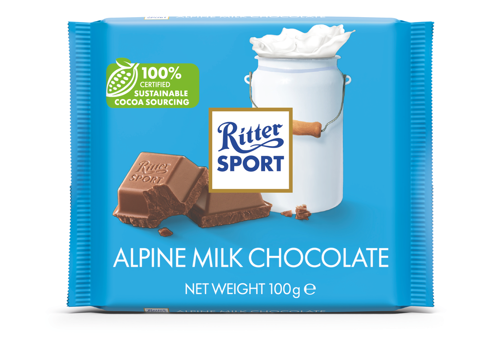 Ritter Sport Chocolate Colour - Alpine Milk Chocolate 30% Cocoa X 12 X 100g