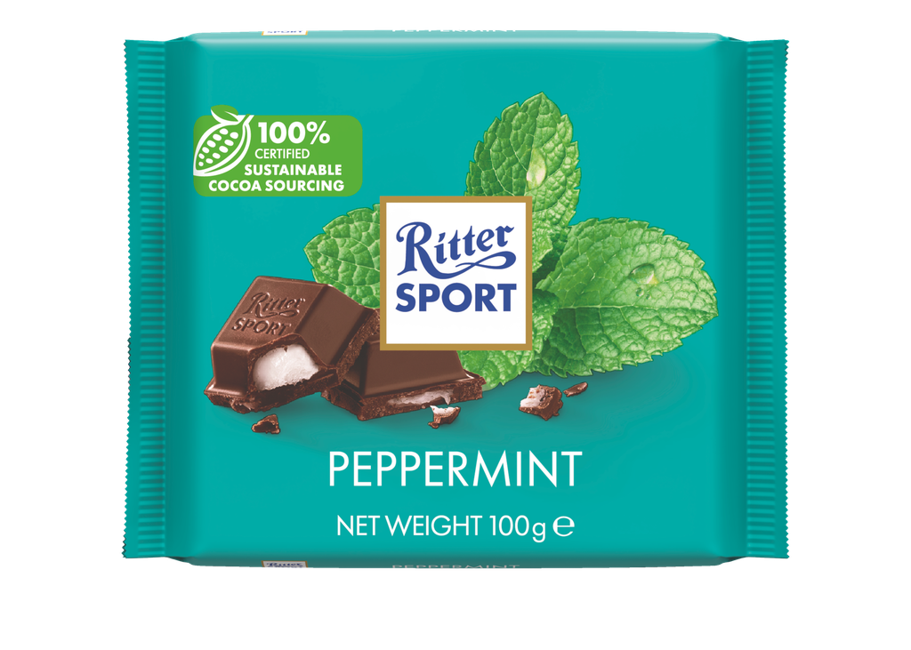 Ritter Sport Chocolate Colour - Dark Chocolate with Peppermint X 12 X 100g
