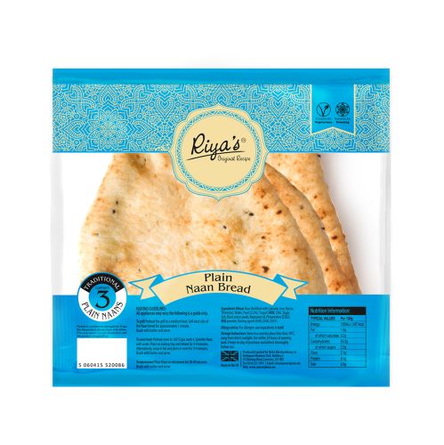 Riyas Original Recipe Naan - Long Life Plain 3pc