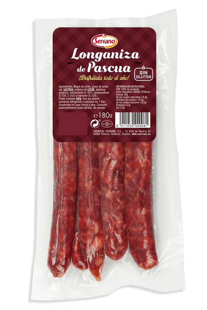 Serrano Sausages - Pascua 180g