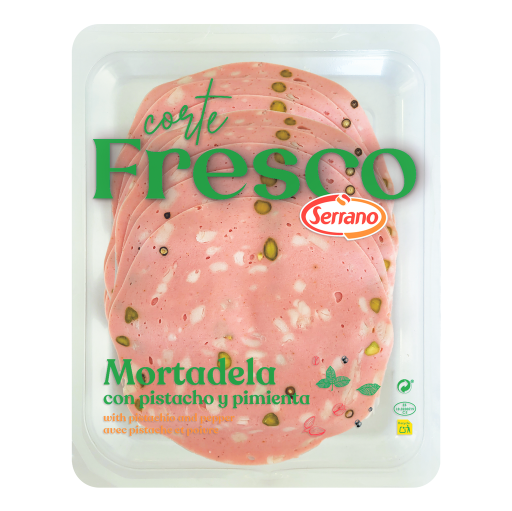 Serrano Spanish Slices - Mortadella With Pistachio and Pepper 100g