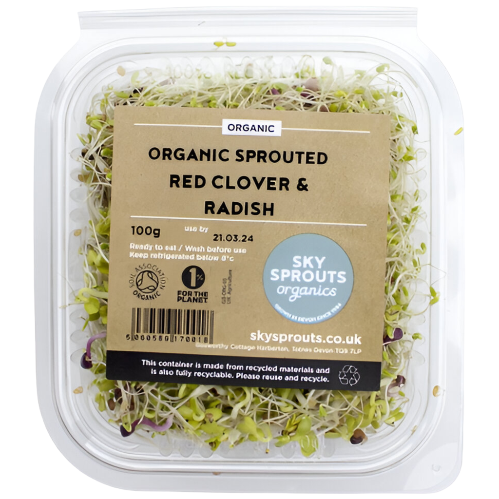 SkySprouts Organic Sprouts - Red Clover and Radish 100g