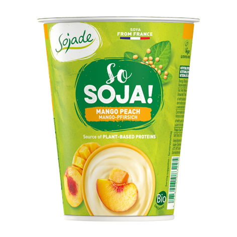 Sojade Organic Dairy Free Yoghurt - Mango and Peach 400g