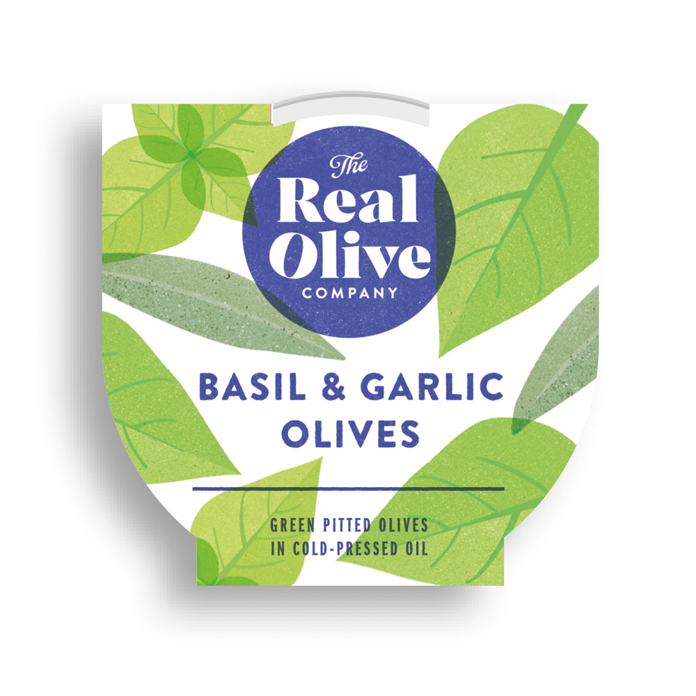 [15% OFF] The Real Olive Company - Basil and Garlic Mammoth Pitted Olives 160g
