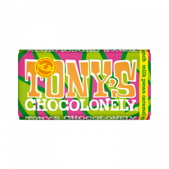 Tonys Chocolonely Chocolate - LARGE Milk Pecan Caramel Crunch X 15 X 180g