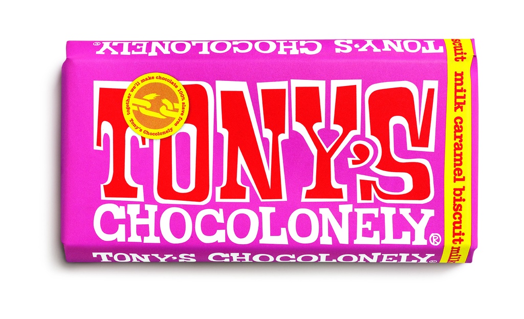 Tonys Chocolonely Chocolate - LARGE Milk Caramel Biscuit X 15 X 180g