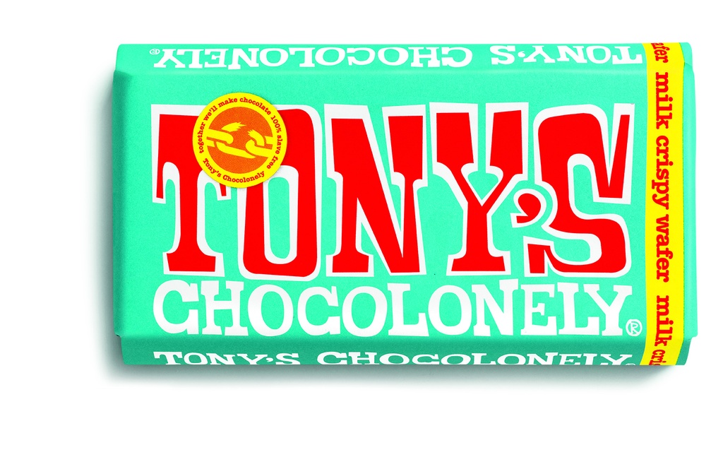 Tonys Chocolonely Chocolate - LARGE Milk Crispy Wafer X 15 X 180g