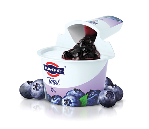 Total Split Pot Greek Yoghurt - Split Pot 0% Fat & Blueberry 150g