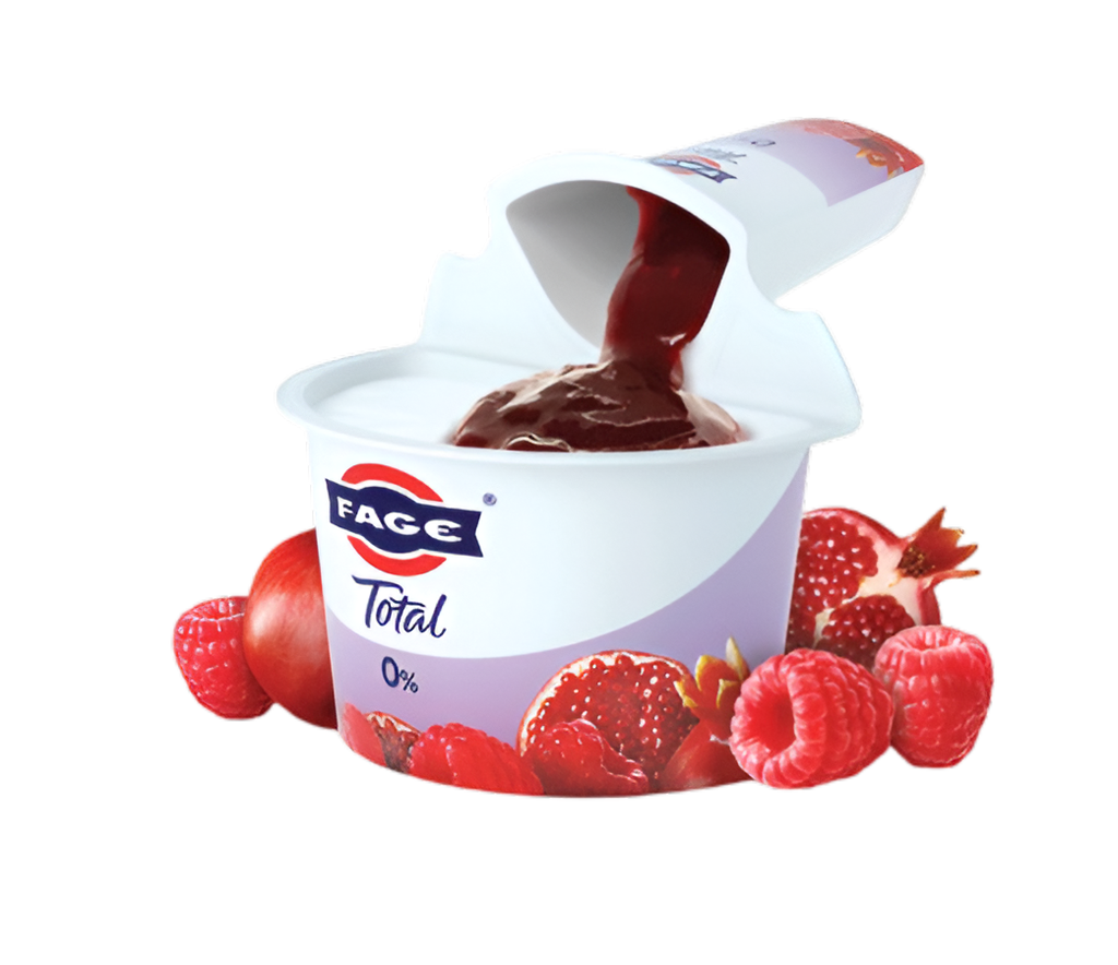 Total Split Pot Greek Yoghurt - Split Pot 0% Fat & Raspberry Pomegranate 150g