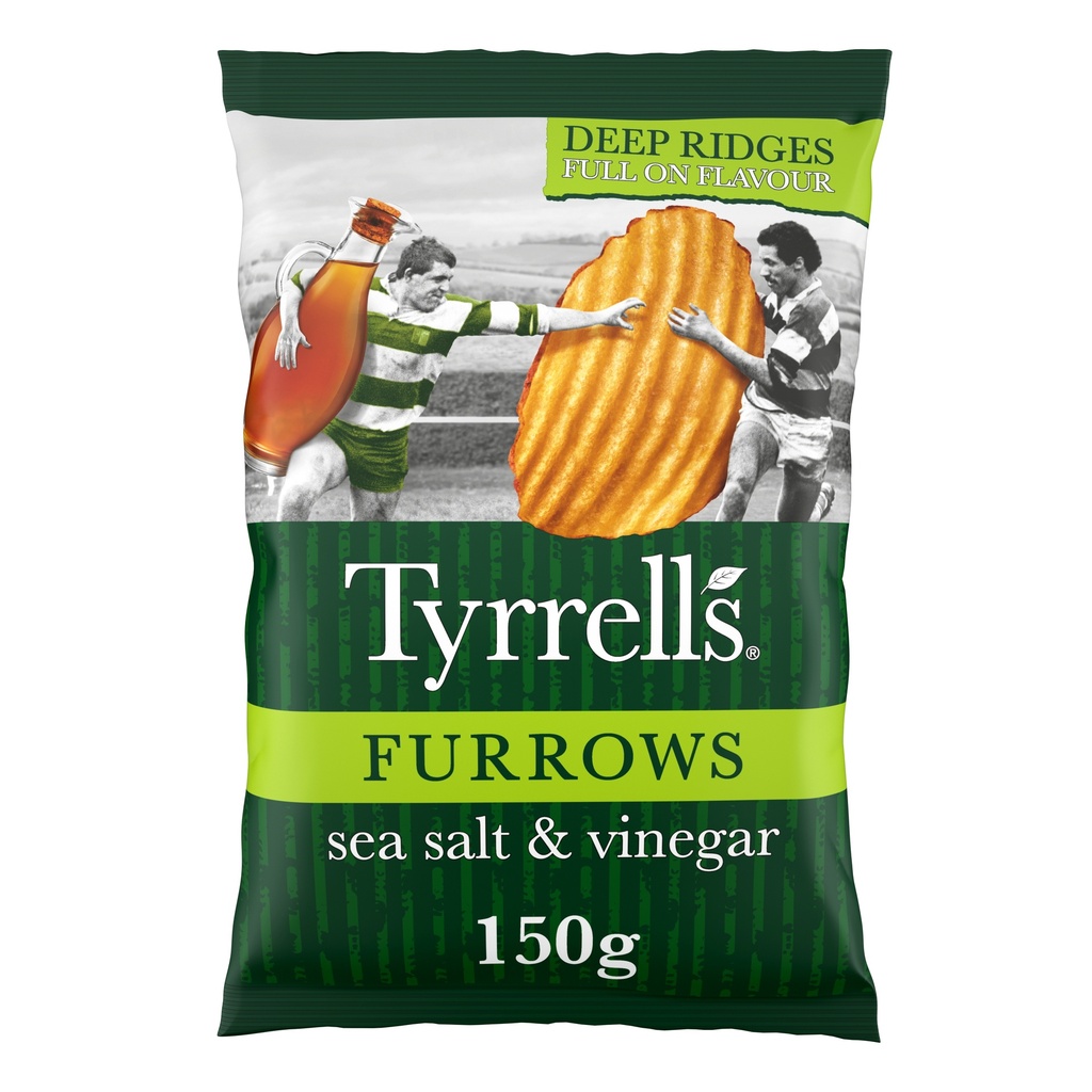[20% OFF] Tyrrells Furrows - Sea Salt & Vinegar X 8 X 150g
