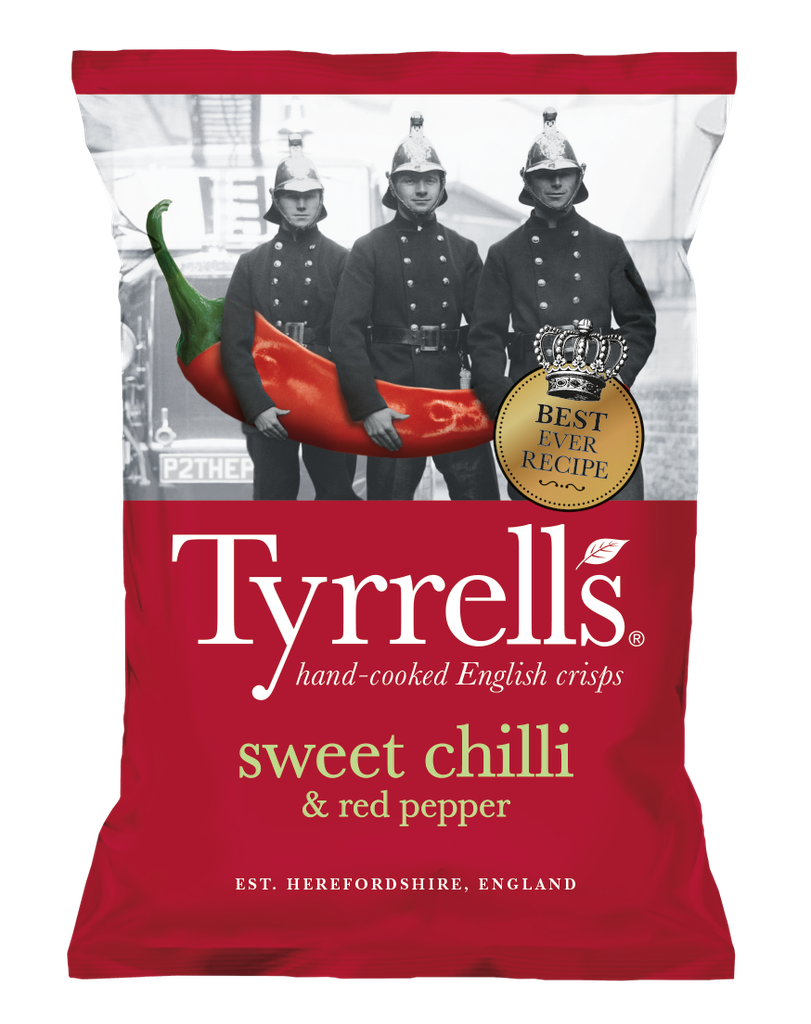 Tyrrells Potato Crisps - Sweet Chilli & Red Pepper X 12 X 150g