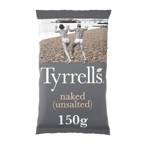 Tyrrells Potato Crisps - Naked (No Salt) X 8 X 150g