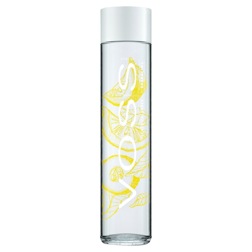 Voss Artesian Water Glass - Sparkling Lemon Cucumber X 12 X 375ml