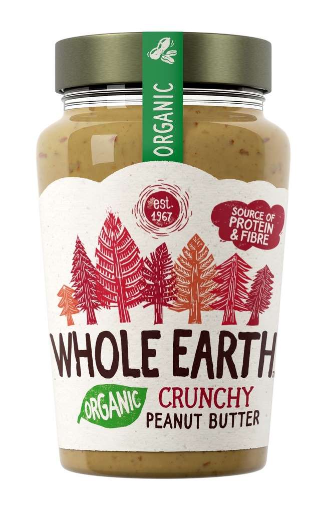 Whole Earth Peanut Butter - Organic Crunchy X 6 X 340g