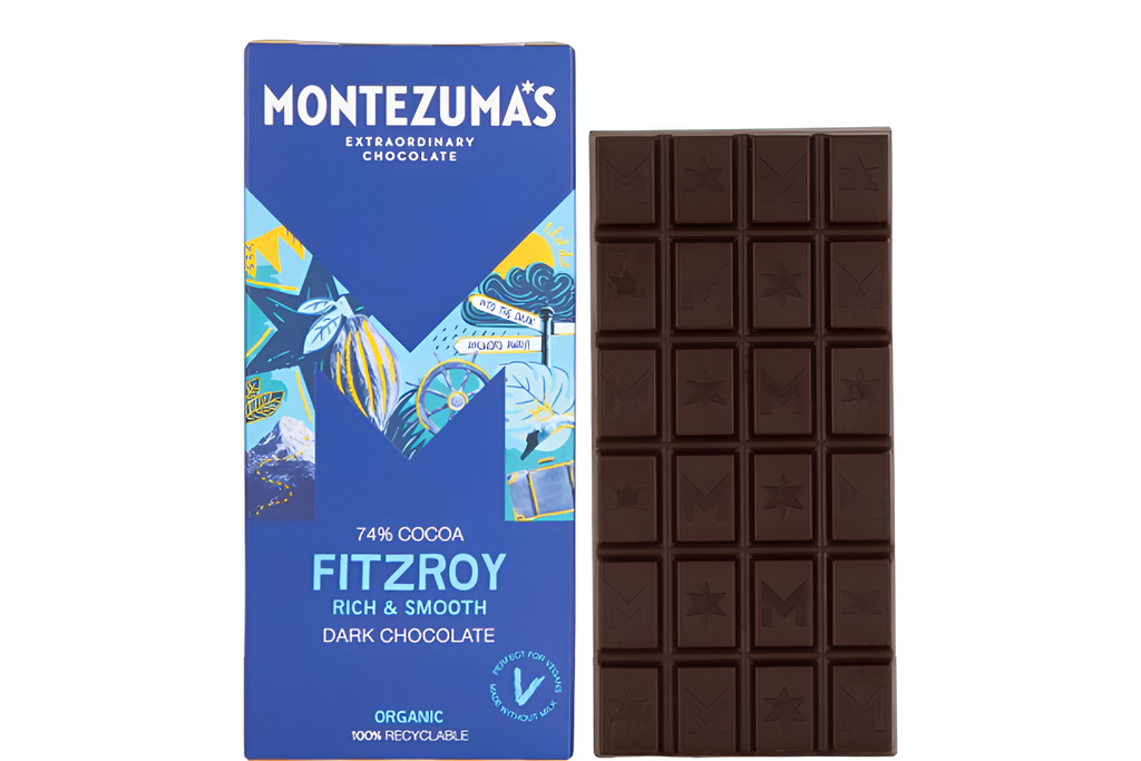 Montezumas Vegan Chocolate Bars - DARK 74% Fitz Roy X 12 X 90g