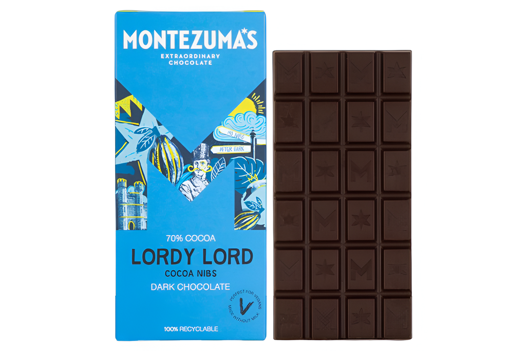 Montezumas Vegan Chocolate Bars - DARK 70% Lordy Lord X 12 X 90g