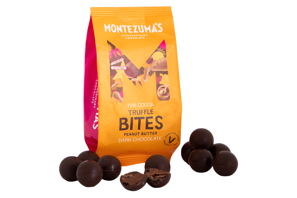 [PRODUCTION ISSUE] Montezumas Vegan Chocolate - DARK Peanut Butter Truffle Bites X 8 X 120g