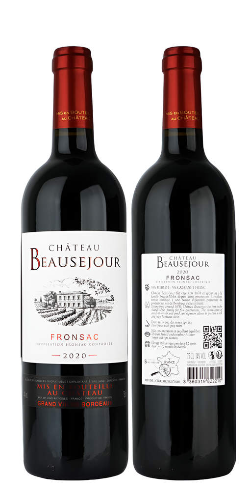 Chateau Beausejour Red Wine - Merlot Cabernet Fronsac 2020 14% ABV X 6 X 750ml