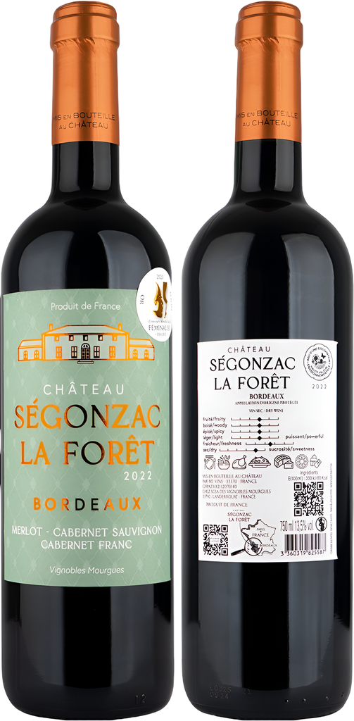 Chateau Segonzac La Foret Red Wine - Bordeaux Rouge 2022 13.5% ABV X 6 X 750ml FRANCE