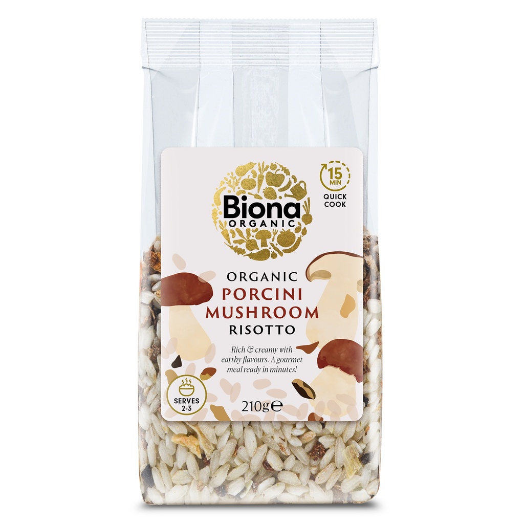 Biona Organic Ready Meals - Porcini Mushroom Risotto X 8 X 210g