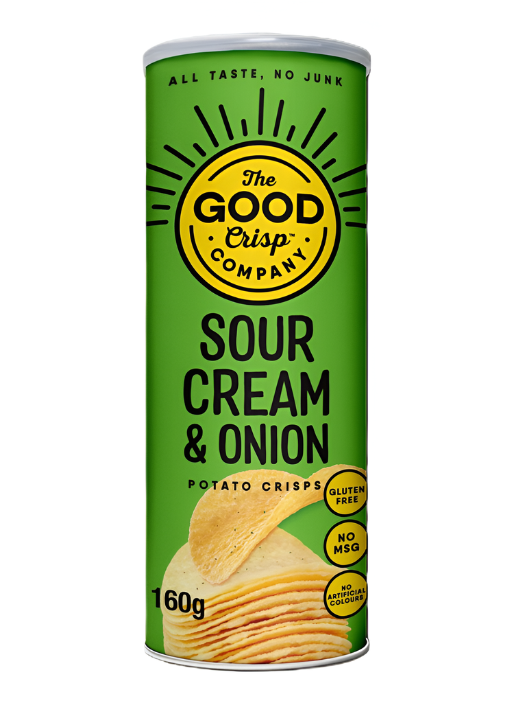 [30% OFF] The Good Crisp Company Crisps - LARGE Sour Cream and Onion X 8 X 160g