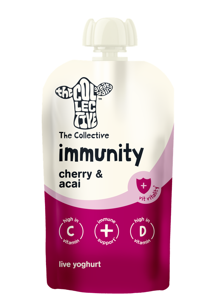 The Collective Yoghurt Pouches - Immunity Cherry and Acai X 6 X 130g