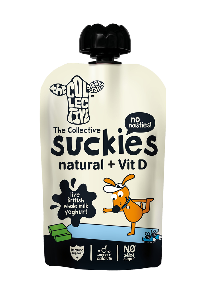 The Collective Suckies Kids Pouches - Natural plus Vit D X 6 X 90g