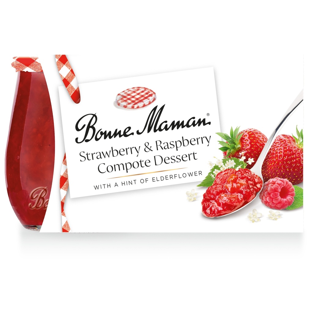 [10% OFF] Bonne Maman Fruit Compote Dessert - Strawberry and Raspberry 260g