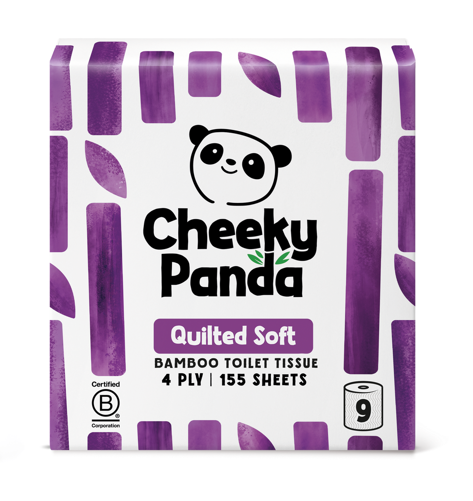 Cheeky Panda Bamboo Toilet Tissue - Quilted Soft 9 Rolls