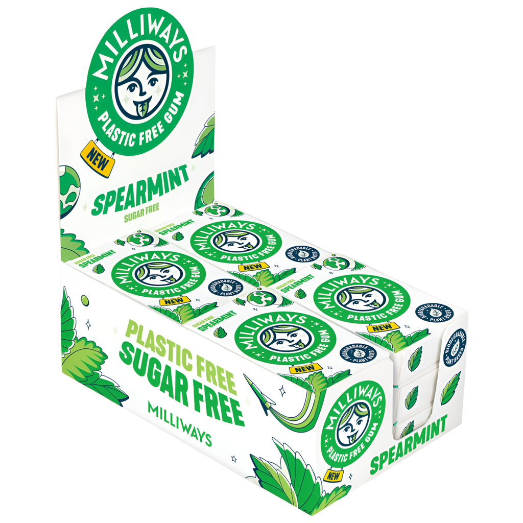 Milliways Plastic-Free Gum - Spearmint X 12 X 19g