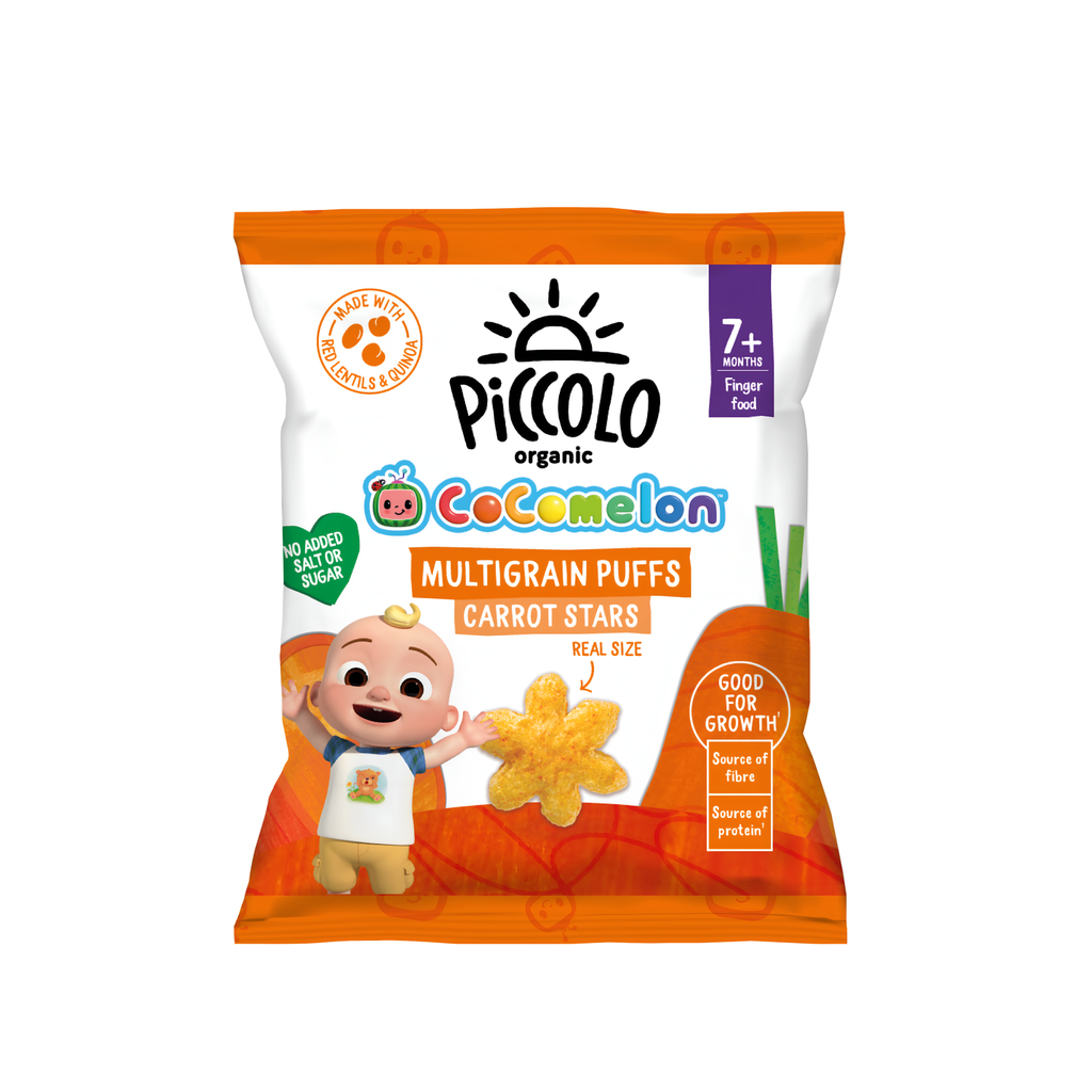 Piccolo Organic Baby Snacks - Carrot Stars Multigrain Puffs X 10 X 15g